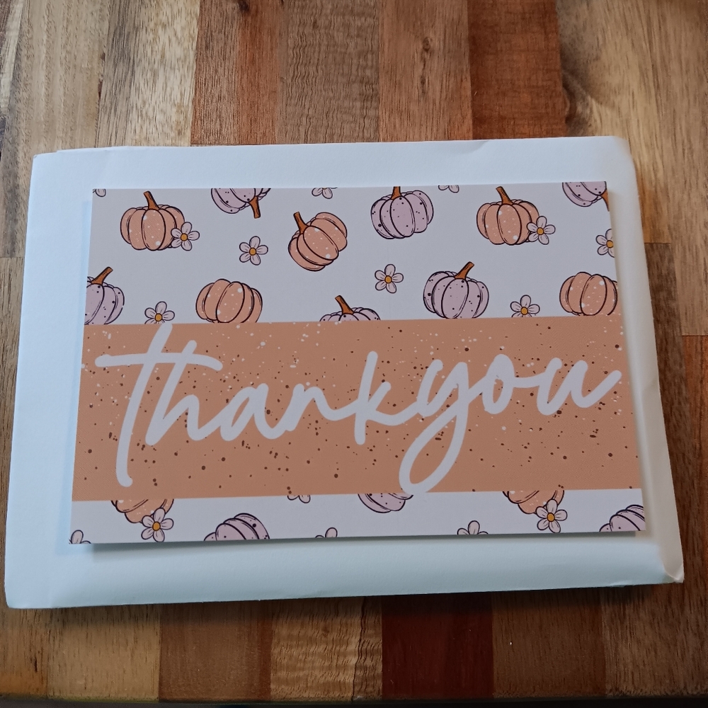 NIP Set Of 12 Thank You Cards Blank On One Side
